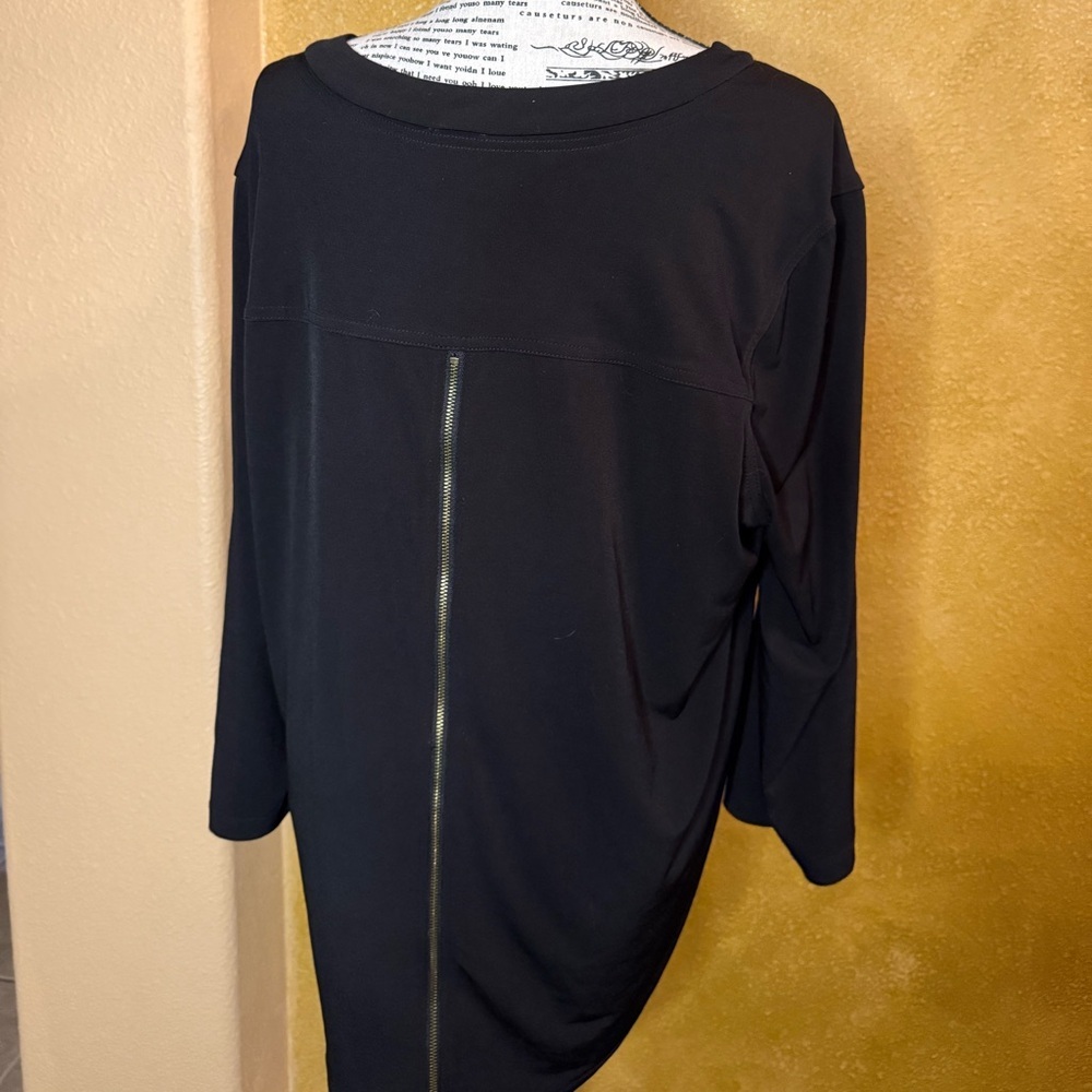 Anne Klein Black Blouse with Gold Details - Picture 3 of 4